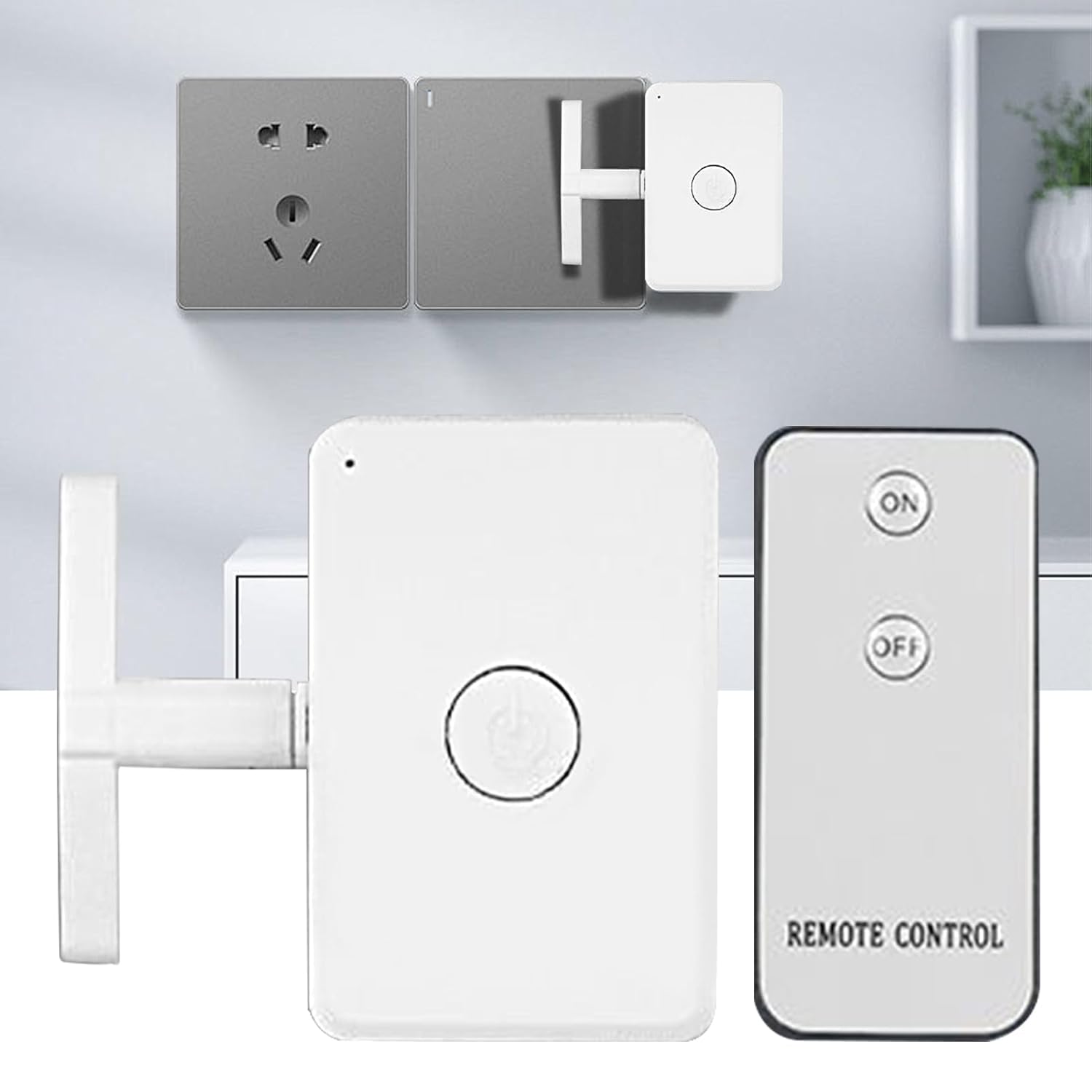 Wireless, Trigger for Appliances with Simple Setup, Battery Operated Compact Mechanical Lifter, Universal Finger Bot for Light Socket Power Outlet Office 1pack